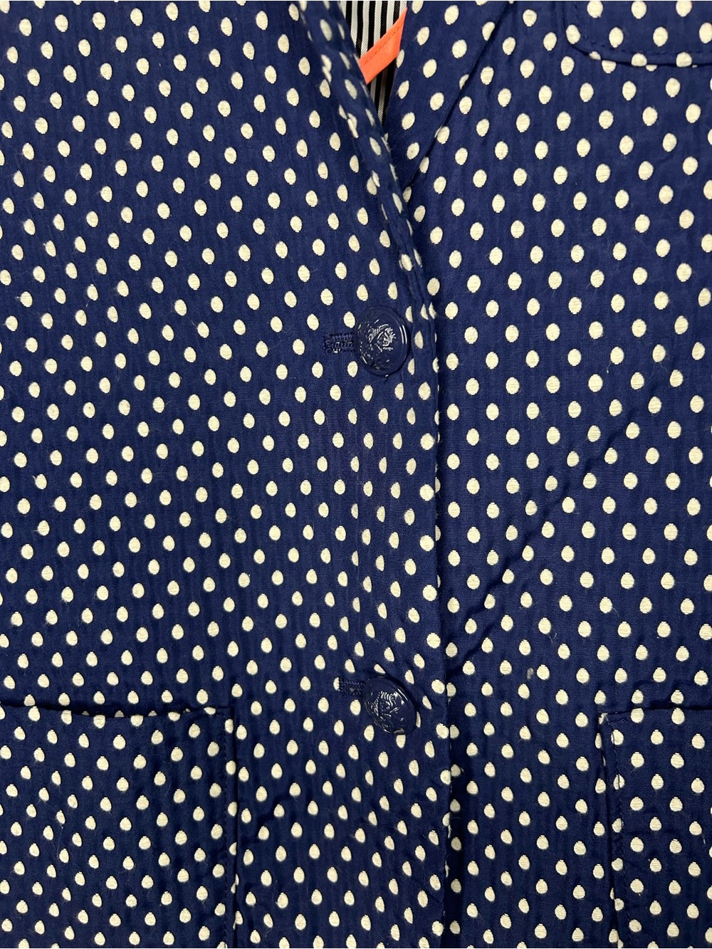Gap "The Academy" blazer in navy with a white polka dot pattern size 4 - Picture 4 of 11